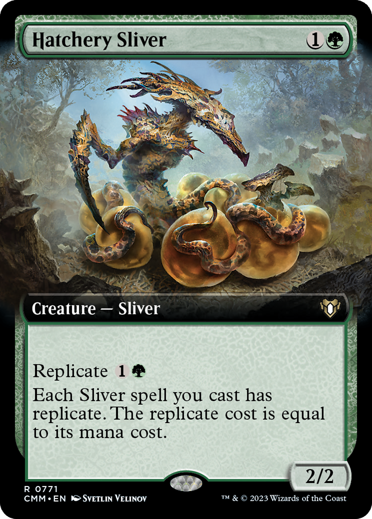 Hatchery Sliver (Extended Art) [Commander Masters] | RetroPlay Games