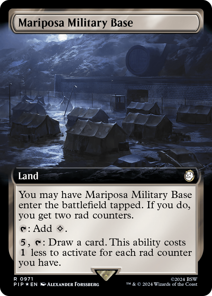 Mariposa Military Base (Extended Art) (Surge Foil) [Fallout] | RetroPlay Games
