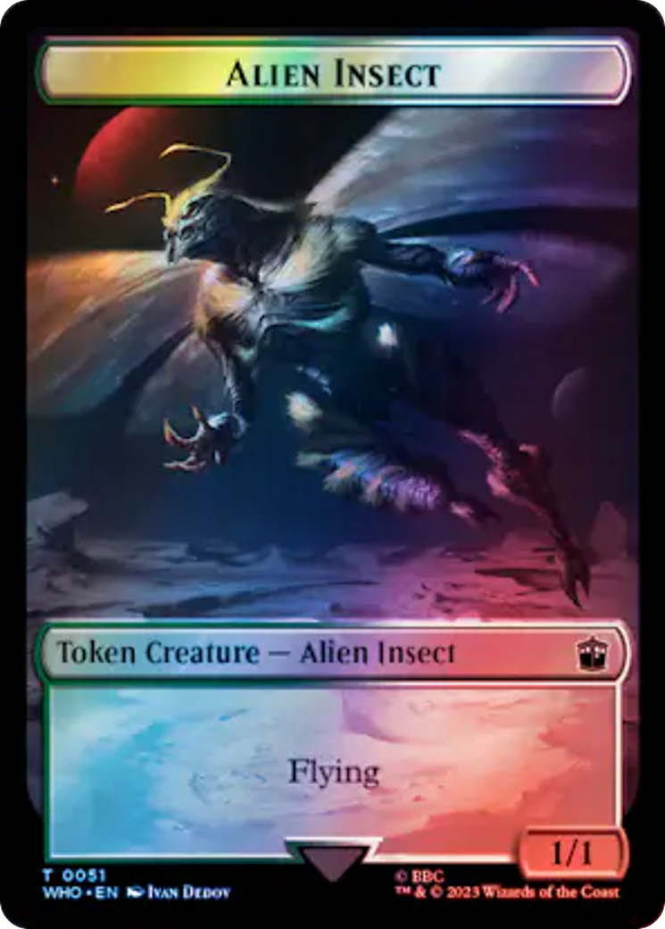 Soldier // Alien Insect Double-Sided Token (Surge Foil) [Doctor Who Tokens] | RetroPlay Games