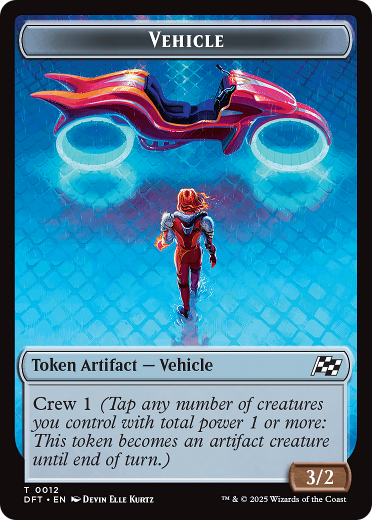 Emblem - Chandra, Spark Hunter // Vehicle Double-Sided Token [Aetherdrift Tokens] | RetroPlay Games