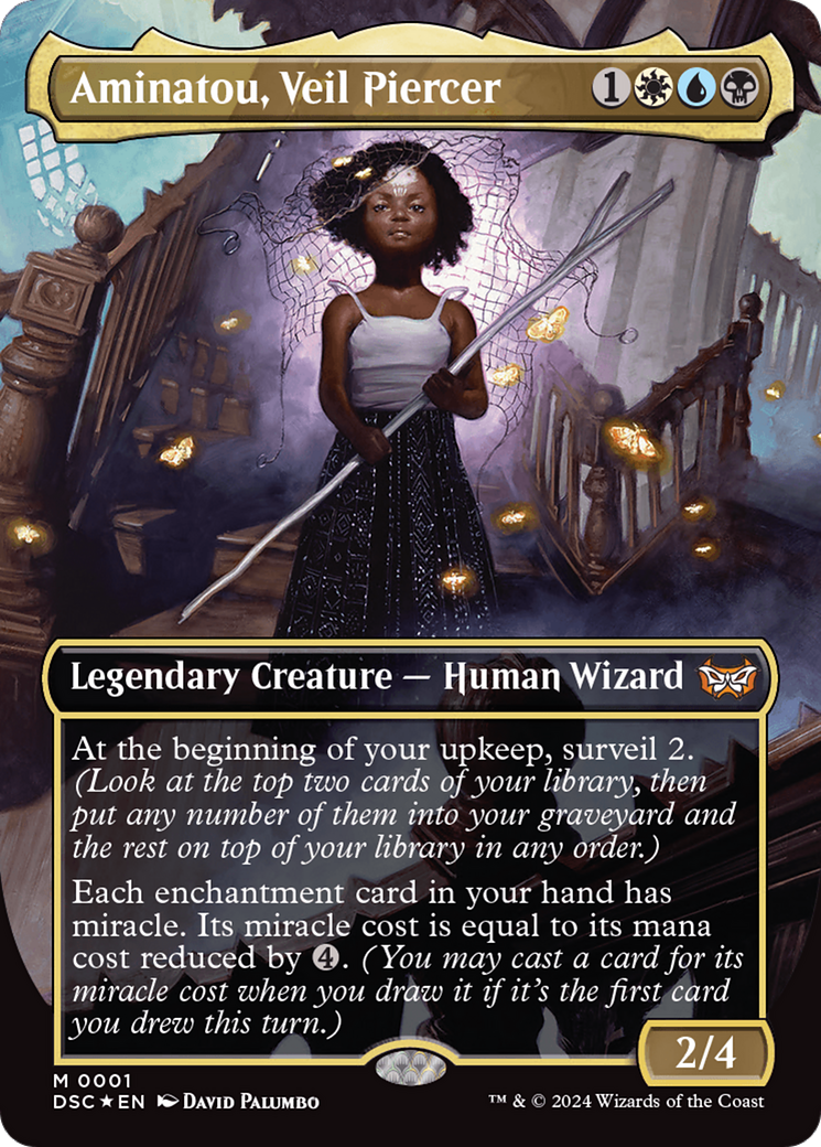 Aminatou, Veil Piercer (Borderless) [Duskmourn: House of Horror Commander] | RetroPlay Games