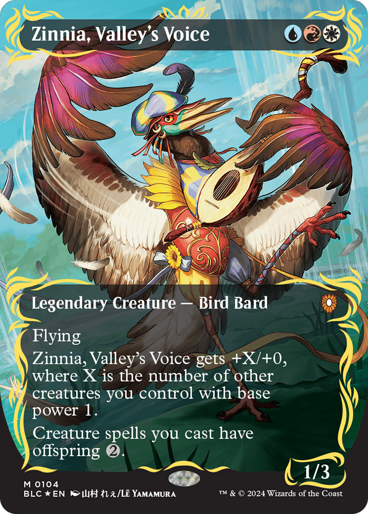 Zinnia, Valley's Voice (Borderless) (Raised Foil) [Bloomburrow Commander] | RetroPlay Games