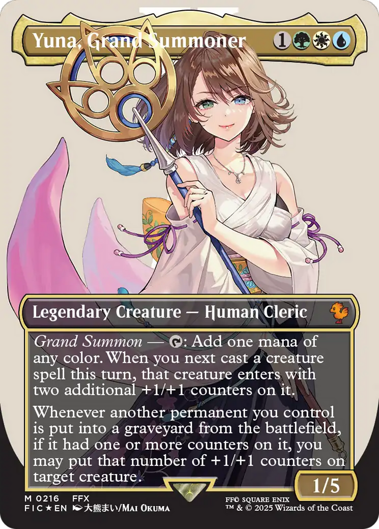 Yuna, Grand Summoner (Borderless) (Surge Foil) [FINAL FANTASY Commander] | RetroPlay Games