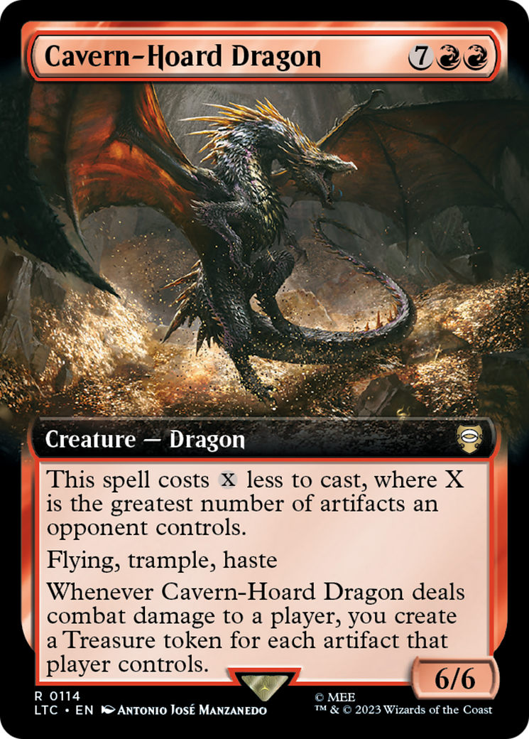 Cavern-Hoard Dragon (Extended Art) [The Lord of the Rings: Tales of Middle-Earth Commander] | RetroPlay Games