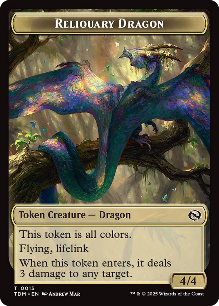 Reliquary Dragon // Dragon (0011) Double-Sided Token [Tarkir: Dragonstorm Tokens] | RetroPlay Games