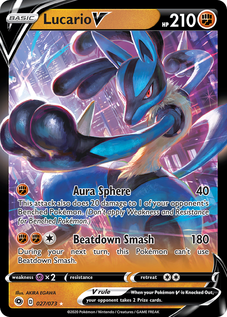 Lucario V (027/073) (Intro Deck) [Sword & Shield: Champion's Path] | RetroPlay Games