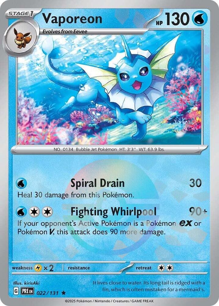 Vaporeon (022/131) (Poke Ball Pattern) [Scarlet & Violet: Prismatic Evolutions] | RetroPlay Games