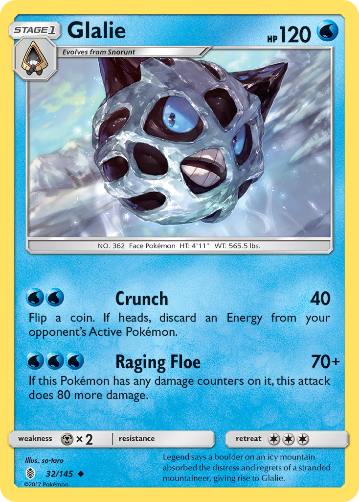 Glalie (32/145) [Sun & Moon: Guardians Rising] | RetroPlay Games