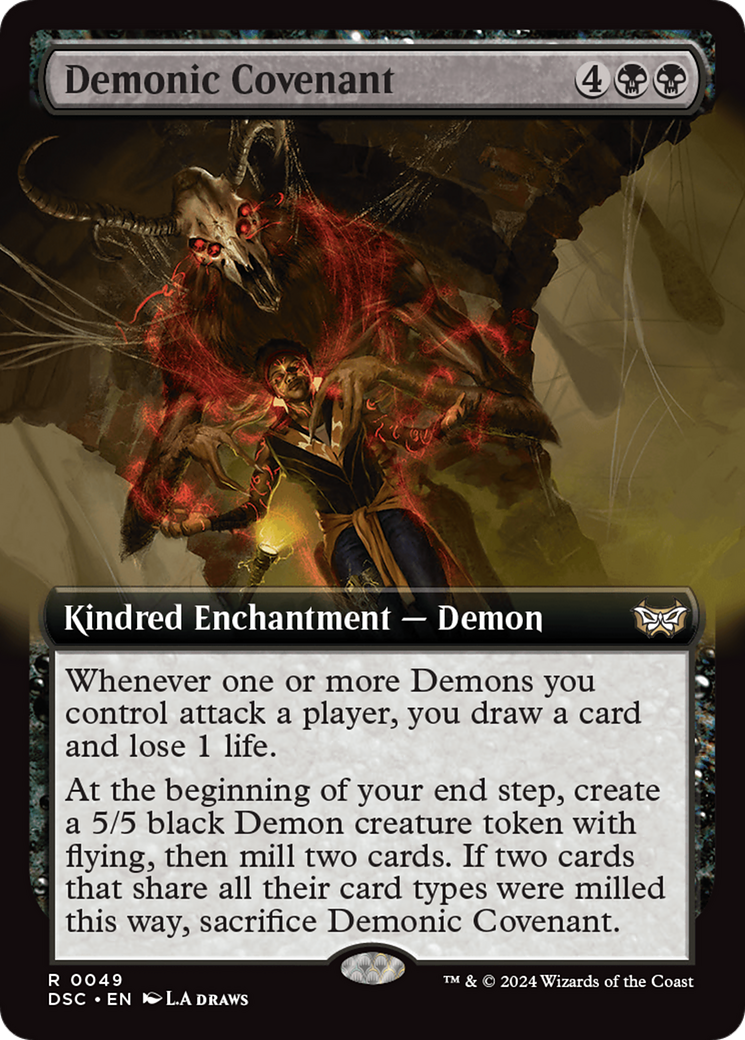 Demonic Covenant (Extended Art) [Duskmourn: House of Horror Commander] | RetroPlay Games