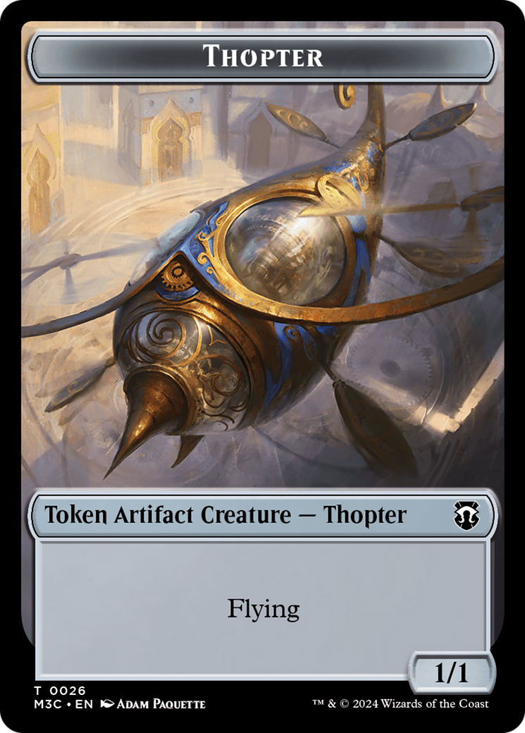 Aetherborn (Ripple Foil) // Thopter Double-Sided Token [Modern Horizons 3 Commander Tokens] | RetroPlay Games