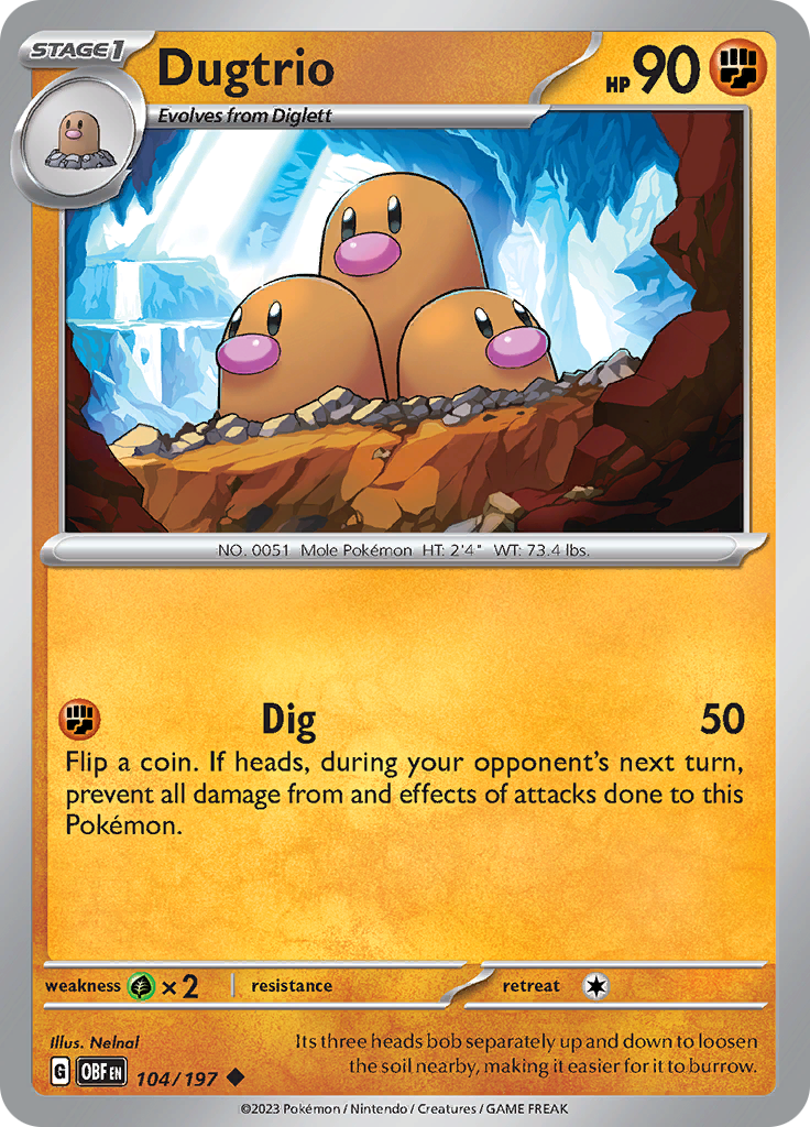 Dugtrio (104/197) [Scarlet & Violet: Obsidian Flames] | RetroPlay Games