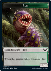 Fractal // Pest Double-Sided Token [Strixhaven: School of Mages Tokens] | RetroPlay Games