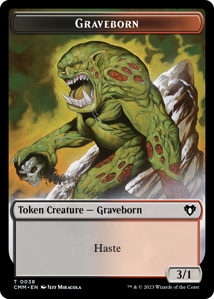 Spirit (0010) // Graveborn Double-Sided Token [Commander Masters Tokens] | RetroPlay Games