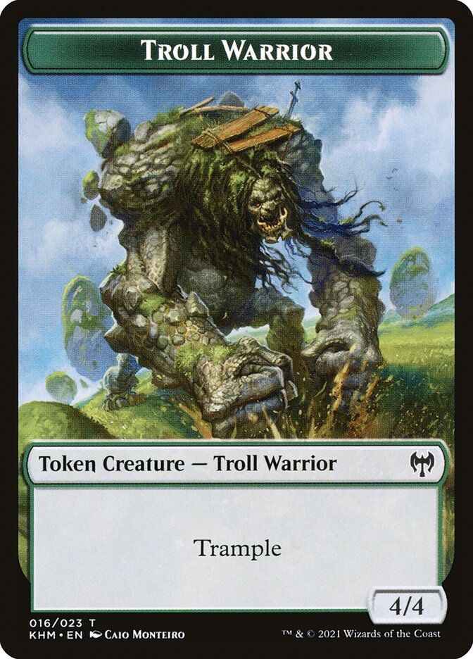 Elf Warrior // Troll Warrior Double-Sided Token [Kaldheim Tokens] | RetroPlay Games
