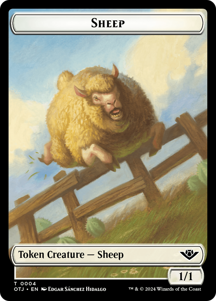 Sheep Token [Outlaws of Thunder Junction Tokens] | RetroPlay Games