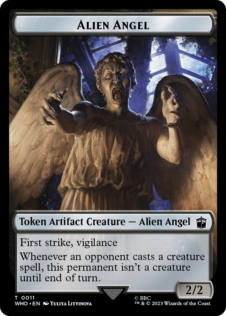 Alien Angel // Cyberman Double-Sided Token [Doctor Who Tokens] | RetroPlay Games