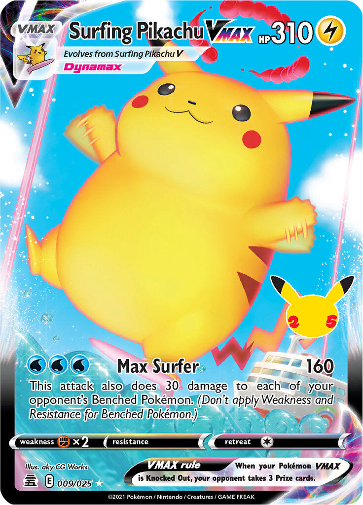 Surfing Pikachu VMAX (009/025) [Celebrations: 25th Anniversary] | RetroPlay Games