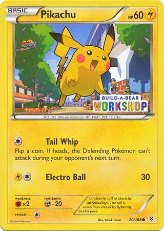 Pikachu (20/108) (Build A Bear Workshop Exclusive) [Miscellaneous Cards] | RetroPlay Games