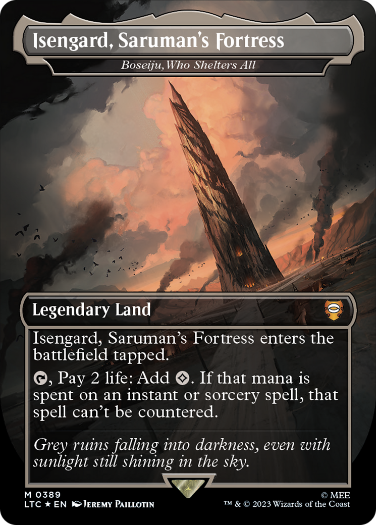Isengard, Saruman's Fortress - Boseiju, Who Shelters All (Surge Foil Realms and Relics) [The Lord of the Rings: Tales of Middle-Earth Commander] | RetroPlay Games