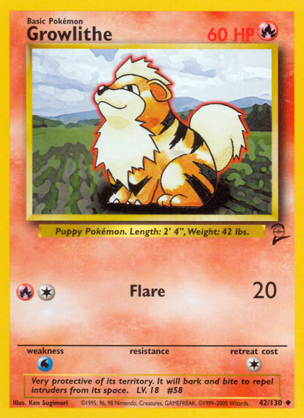Growlithe (42/130) [Base Set 2] | RetroPlay Games
