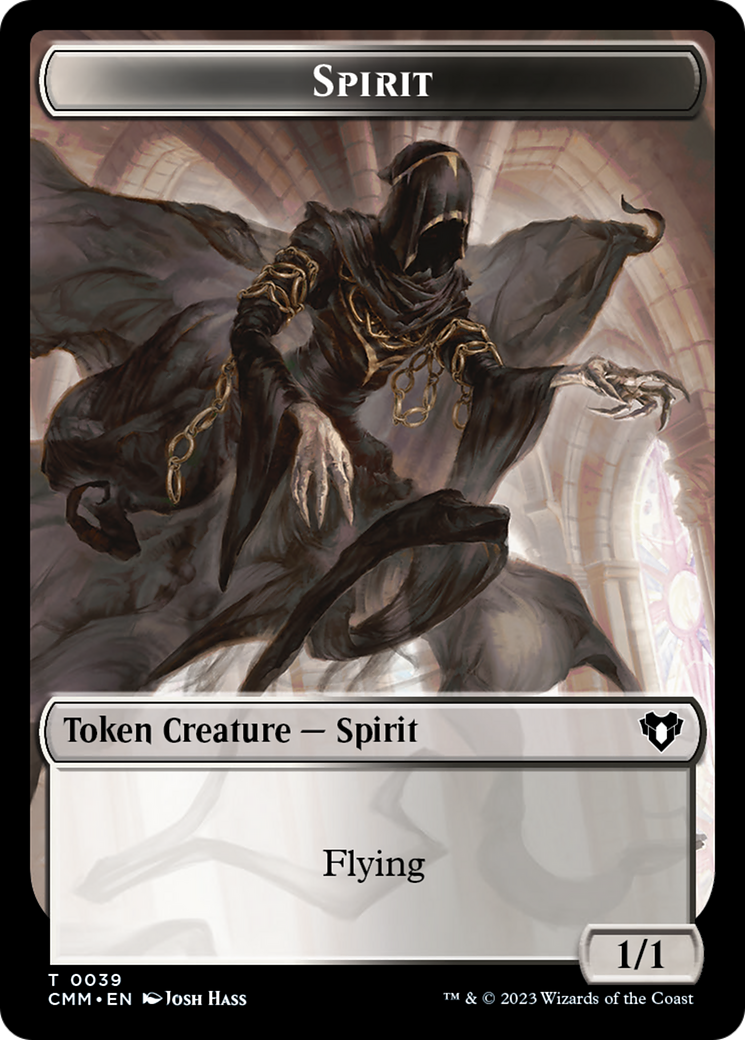 Spirit (0039) // Knight Double-Sided Token [Commander Masters Tokens] | RetroPlay Games