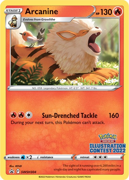 Arcanine (SWSH304) (Illustration Contest 2022) [Sword & Shield: Black Star Promos] | RetroPlay Games