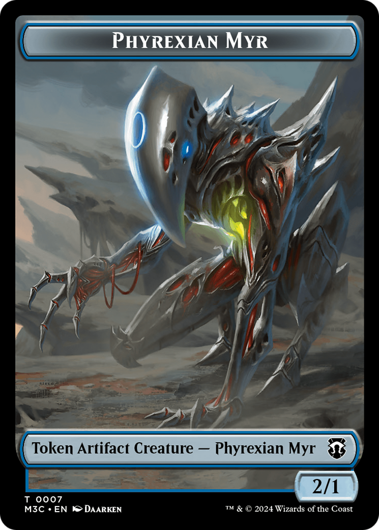 Phyrexian Myr (Ripple Foil) // Servo Double-Sided Token [Modern Horizons 3 Commander Tokens] | RetroPlay Games