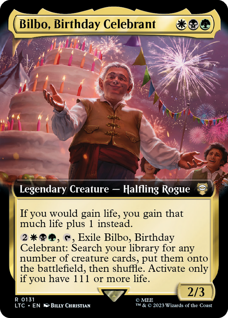 Bilbo, Birthday Celebrant (Extended Art) [The Lord of the Rings: Tales of Middle-Earth Commander] | RetroPlay Games