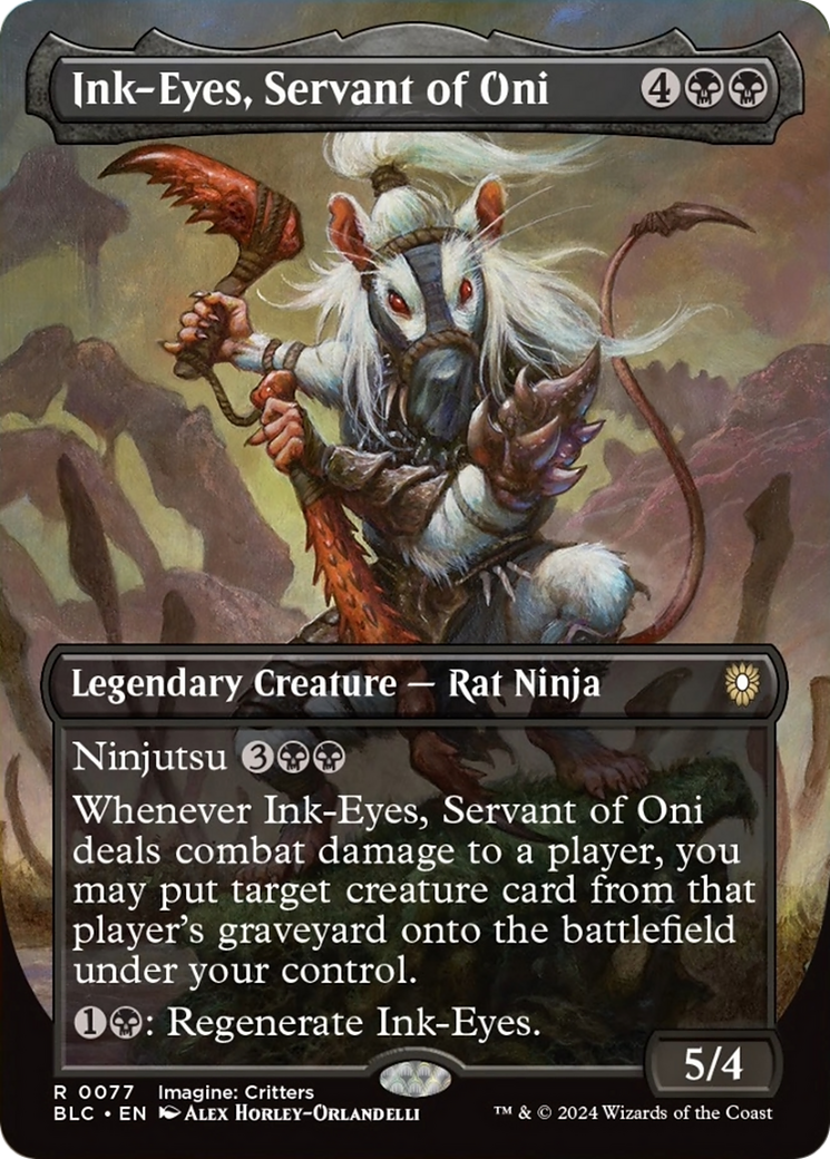 Ink-Eyes, Servant of Oni (Borderless) [Bloomburrow Commander] | RetroPlay Games