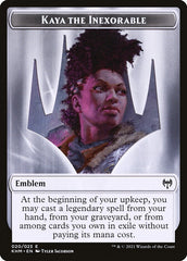 Human Warrior // Kaya, the Inexorable Emblem Double-Sided Token [Kaldheim Tokens] | RetroPlay Games
