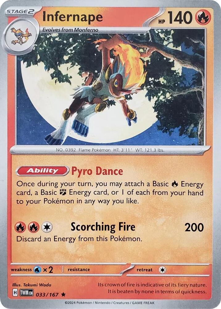 Infernape (033/167) (Theme Deck Exclusive) [Scarlet & Violet: Twilight Masquerade] | RetroPlay Games