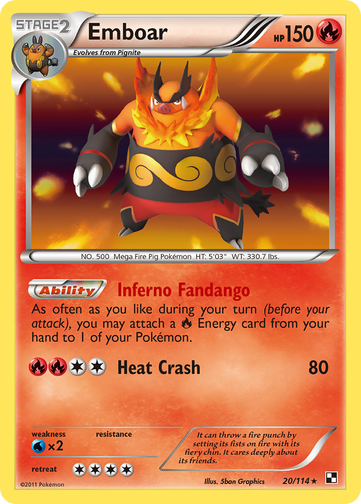Emboar (20/114) [Black & White: Base Set] | RetroPlay Games