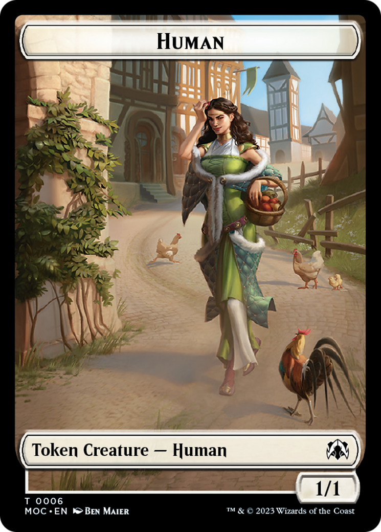 Zombie Knight // Human (6) Double-Sided Token [March of the Machine Commander Tokens] | RetroPlay Games