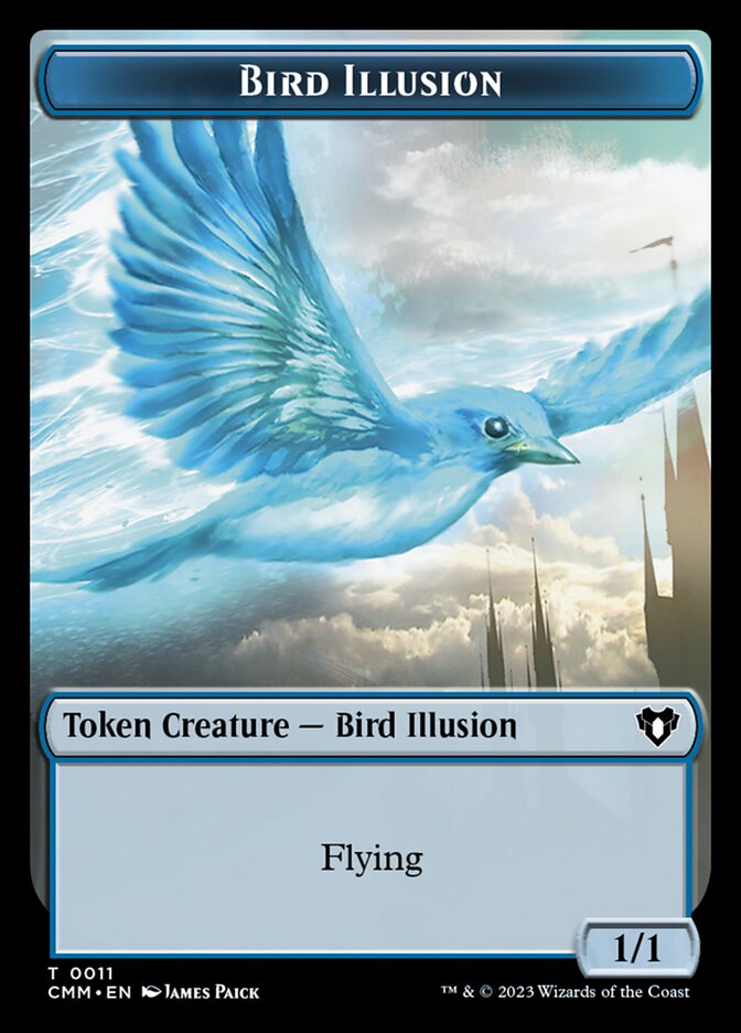 Treasure // Bird Illusion Double-Sided Token [Commander Masters Tokens] | RetroPlay Games