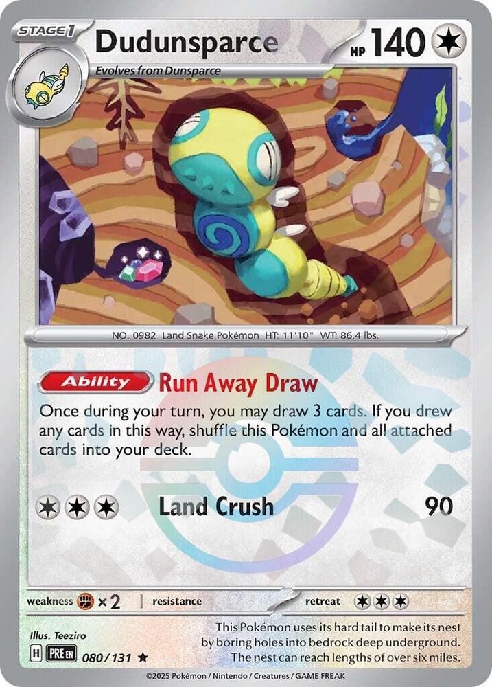 Dudunsparce (080/131) (Poke Ball Pattern) [Scarlet & Violet: Prismatic Evolutions] | RetroPlay Games