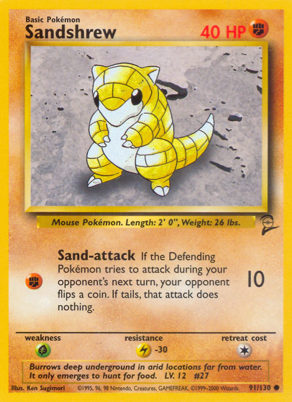 Sandshrew (91/130) [Base Set 2] | RetroPlay Games