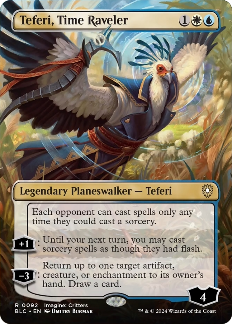 Teferi, Time Raveler (Borderless) [Bloomburrow Commander] | RetroPlay Games