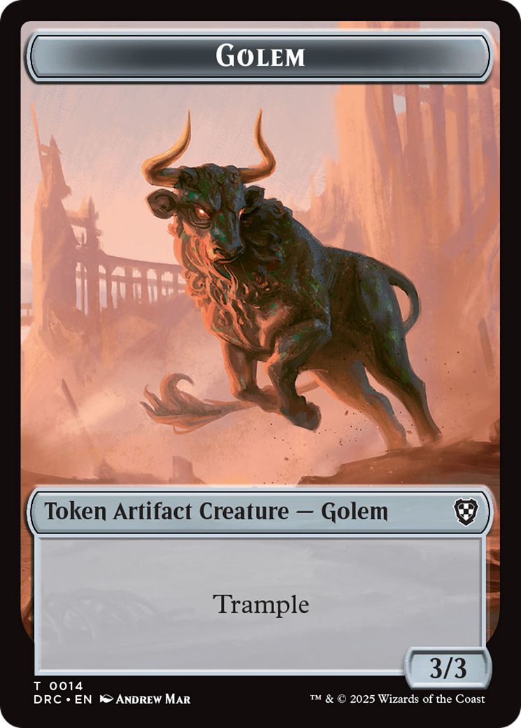 Golem (0014) // Golem (0015) Double-Sided Token [Aetherdrift Tokens] | RetroPlay Games