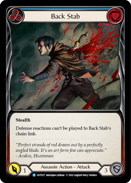 Back Stab (Blue) [OUT017] (Outsiders)  Rainbow Foil | RetroPlay Games