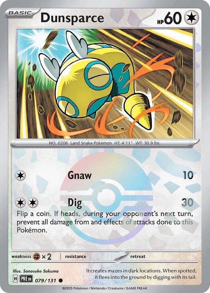 Dunsparce (079/131) (Poke Ball Pattern) [Scarlet & Violet: Prismatic Evolutions] | RetroPlay Games