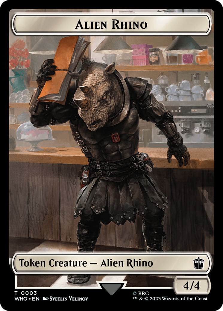 Alien Rhino // Alien Warrior Double-Sided Token [Doctor Who Tokens] | RetroPlay Games