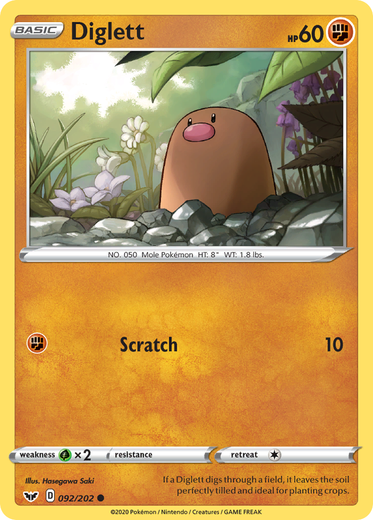 Diglett (092/202) [Sword & Shield: Base Set] | RetroPlay Games