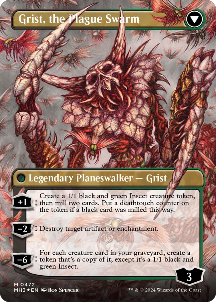 Grist, Voracious Larva // Grist, the Plague Swarm (Borderless) (Textured Foil) [Modern Horizons 3] | RetroPlay Games