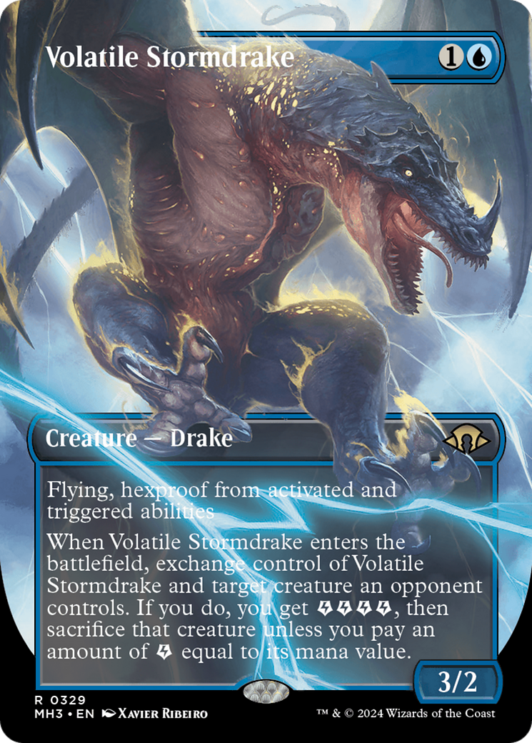 Volatile Stormdrake (Borderless) [Modern Horizons 3] | RetroPlay Games