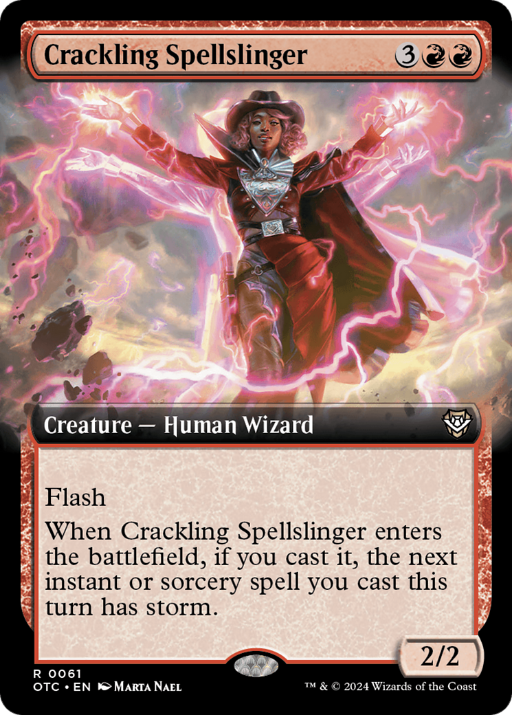Crackling Spellslinger (Extended Art) [Outlaws of Thunder Junction Commander] | RetroPlay Games