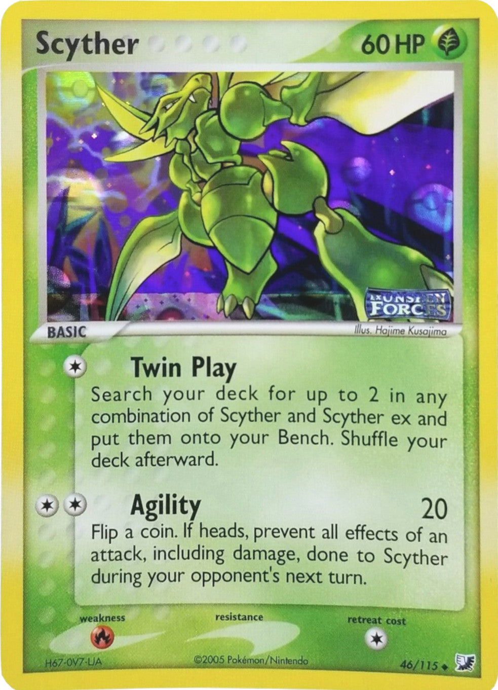 Scyther (46/115) (Stamped) [EX: Unseen Forces] | RetroPlay Games