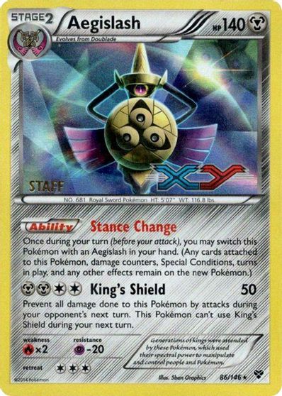 Aegislash (86/146) (Staff Prerelease Promo) [XY: Black Star Promos] | RetroPlay Games