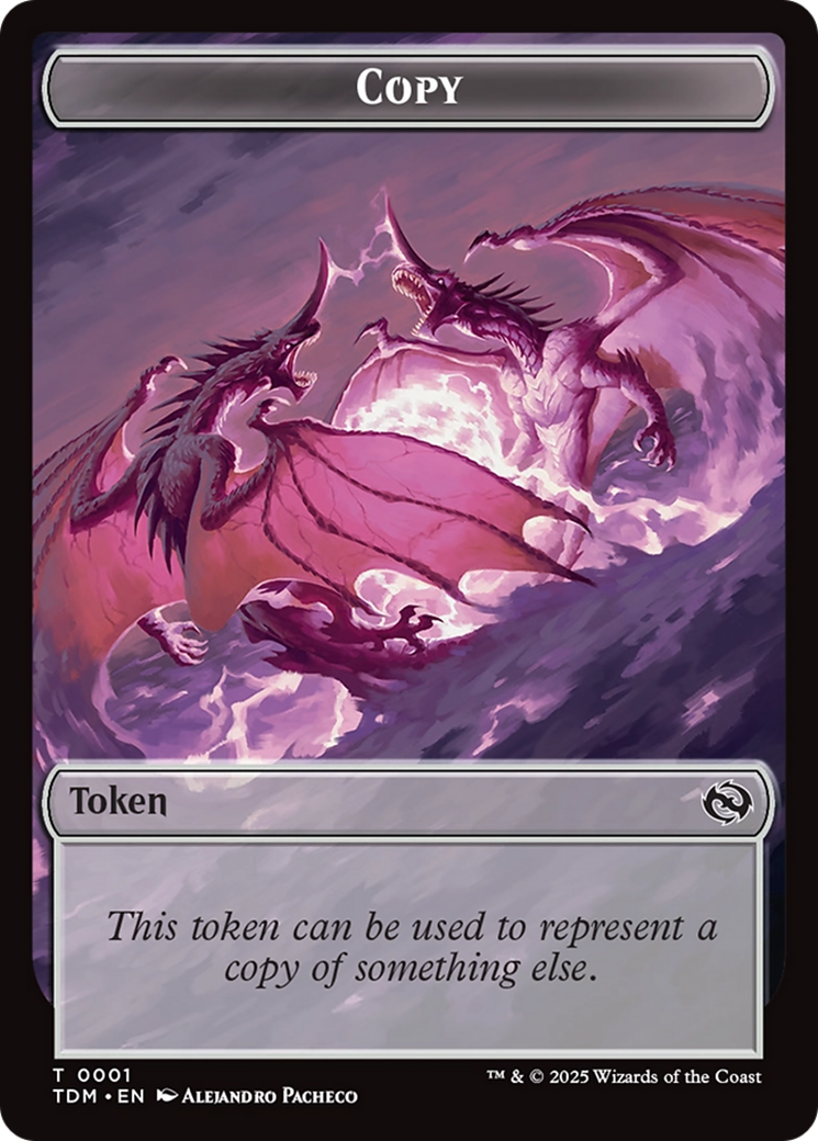 Copy // Dragon (0014) Double-Sided Token [Tarkir: Dragonstorm Commander Tokens] | RetroPlay Games