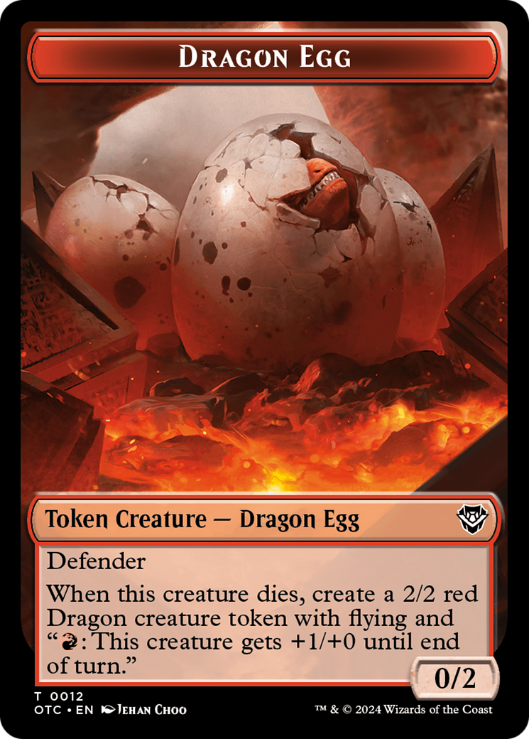 Dragon Egg // Dragon Double-Sided Token [Outlaws of Thunder Junction Commander Tokens] | RetroPlay Games