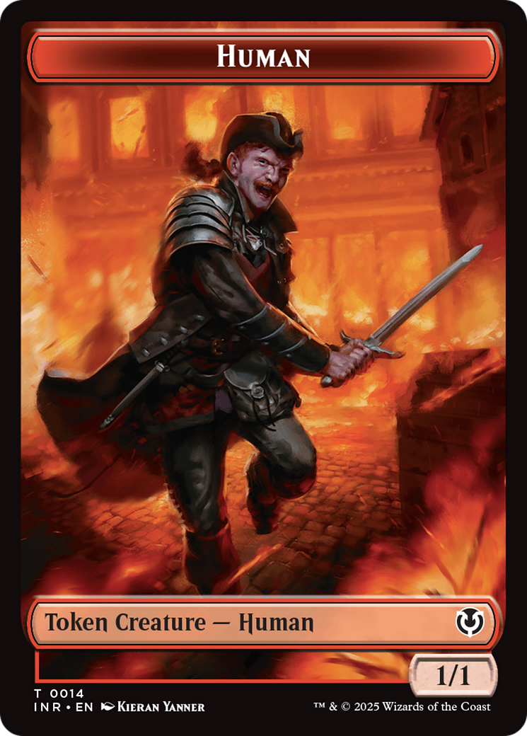 Human (0014) // Emblem - Chandra, Dressed to Kill Double-Sided Token [Innistrad Remastered Tokens] | RetroPlay Games